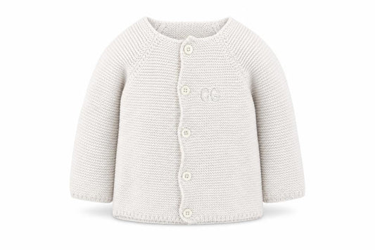 Toffee Moon Girls White Cotton Cardigan Jumper Size 6-9 Months Button - 6-12 Months