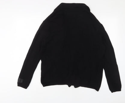 H&M Girls Black V-Neck Cotton Cardigan Jumper Size 12-13 Years Pullover - Open