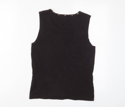 Betty Barclay Womens Brown Viscose Basic Tank Size 12 Scoop Neck - Beaded