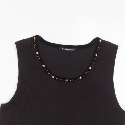 Betty Barclay Womens Brown Viscose Basic Tank Size 12 Scoop Neck - Beaded