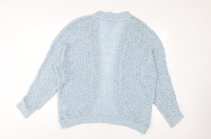 Womens UK Size S Warehouse Blue Cardigan Jumper