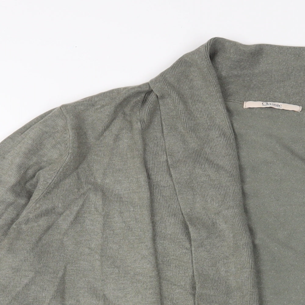 Classic Womens Green V-Neck Viscose Cardigan Jumper Size 18 - Open