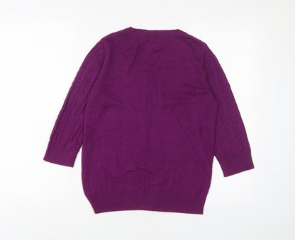 Womens UK Size M H&M Purple Pullover Jumper