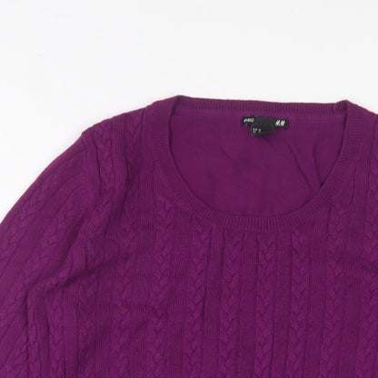 Womens UK Size M H&M Purple Pullover Jumper