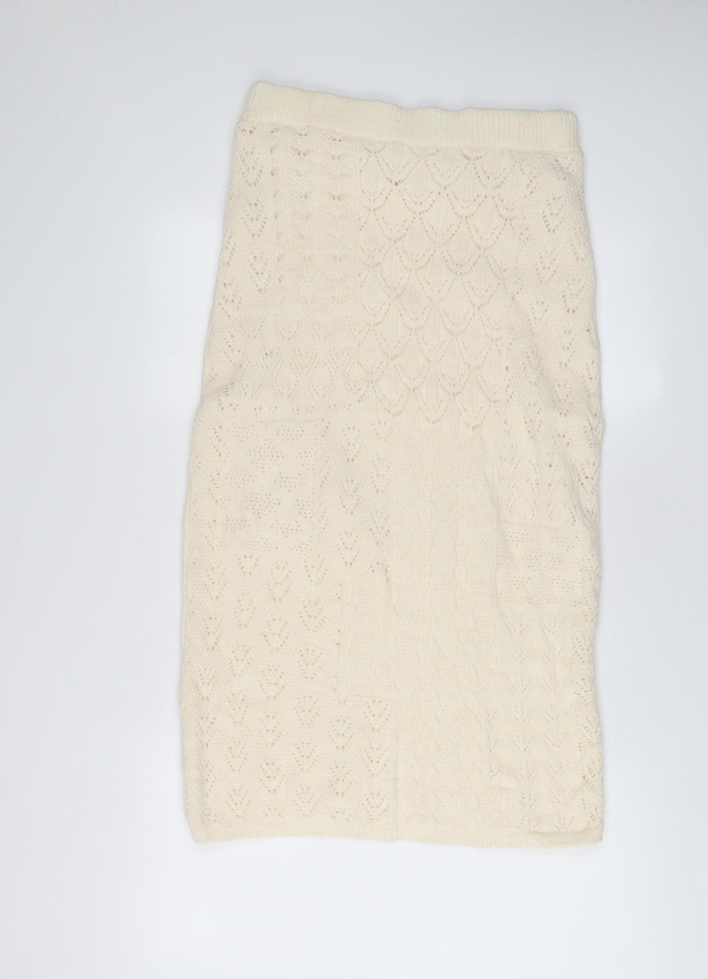 Marks and Spencer Womens Beige Acrylic A-Line Skirt Size M