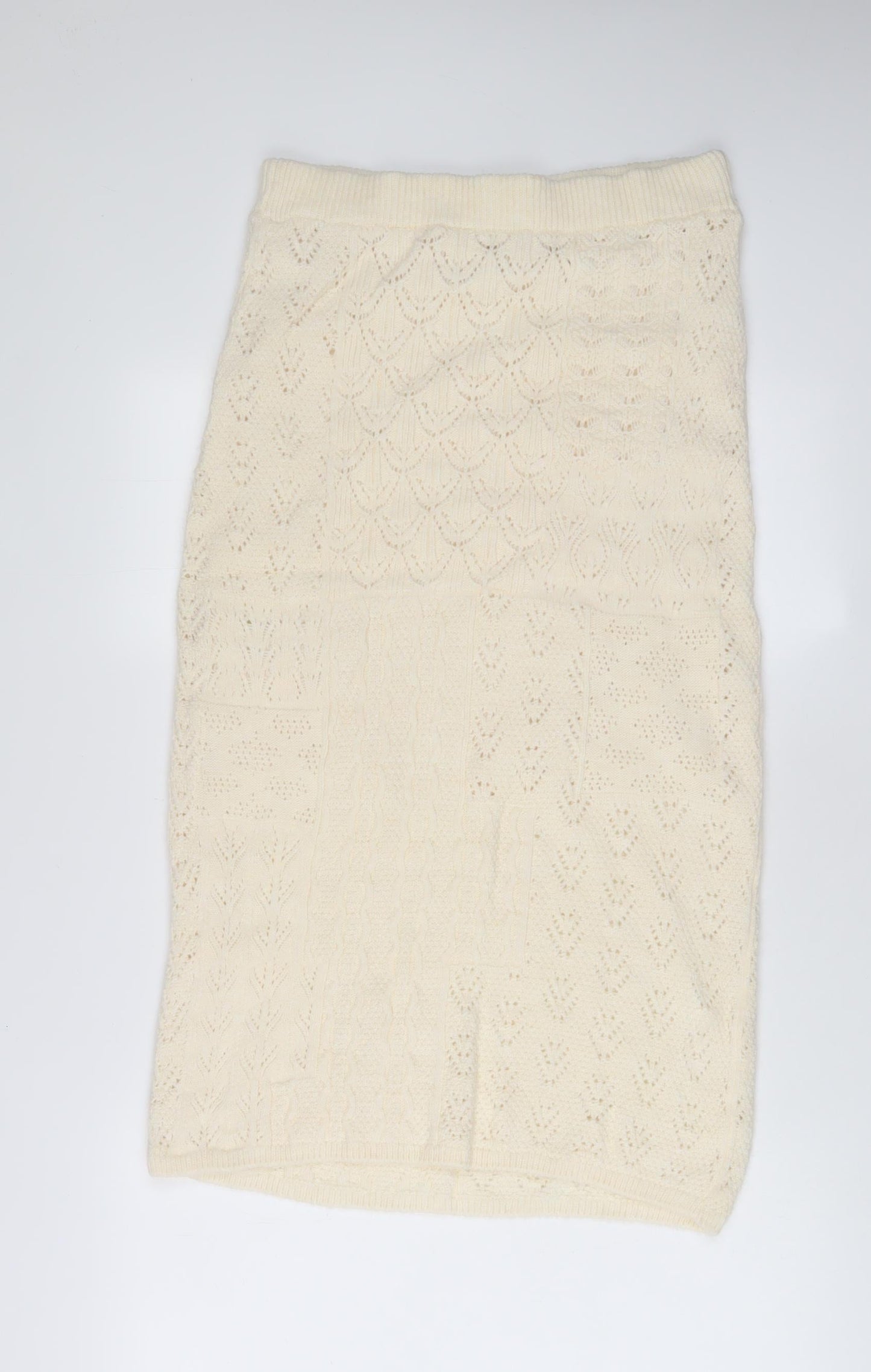 Marks and Spencer Womens Beige Acrylic A-Line Skirt Size M