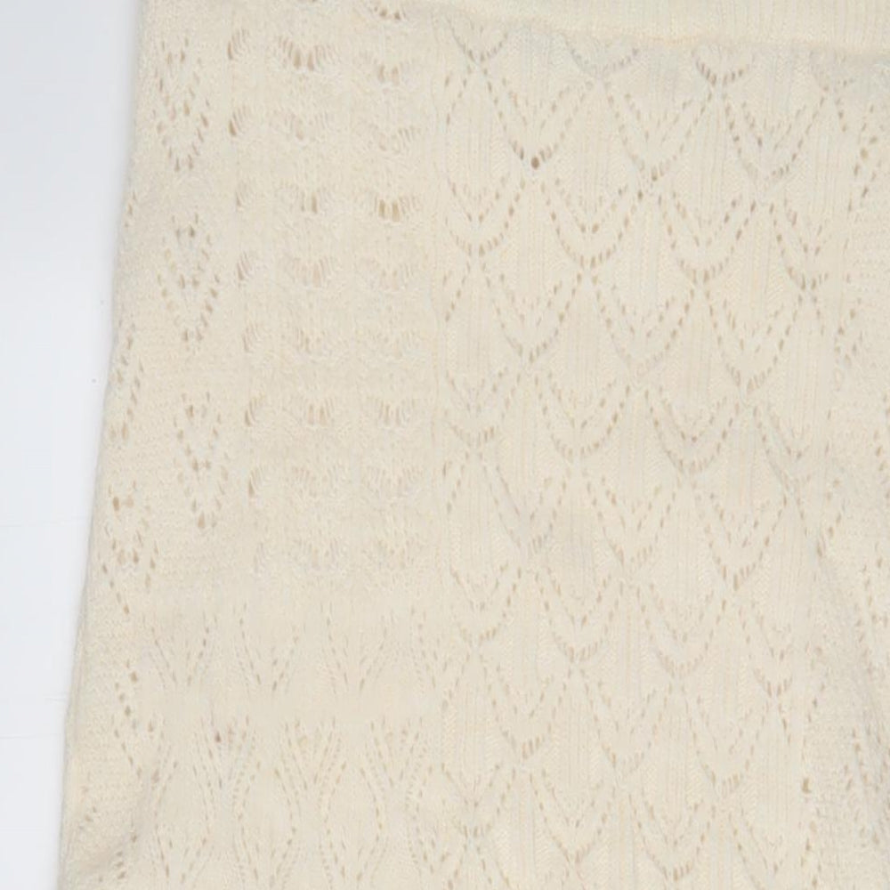 Marks and Spencer Womens Beige Acrylic A-Line Skirt Size M