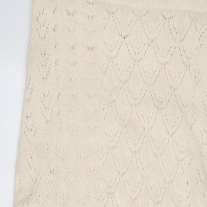 Marks and Spencer Womens Beige Acrylic A-Line Skirt Size M