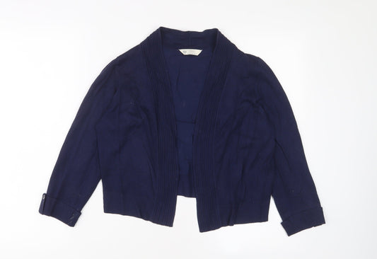 BHS Womens Blue V-Neck Viscose Cardigan Jumper Size 12 - Open