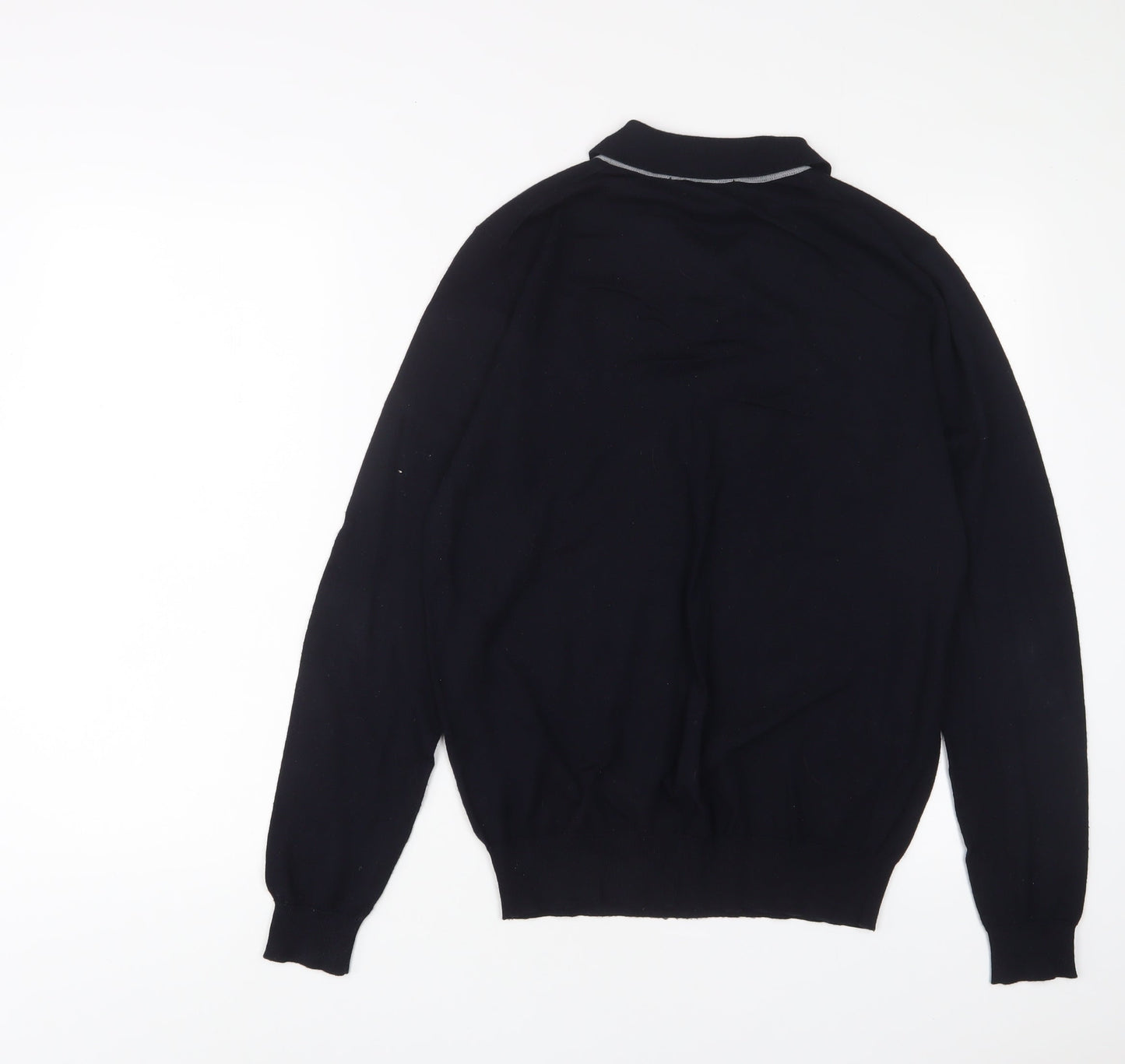 Nigel Hall Mens Blue Wool Polo Size M Collared Button