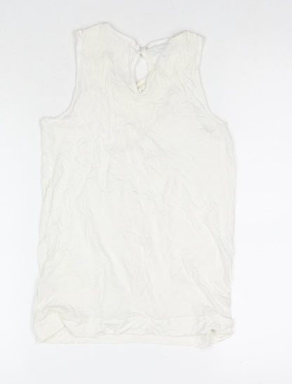 Womens UK Size 10 Oasis White Basic Tank