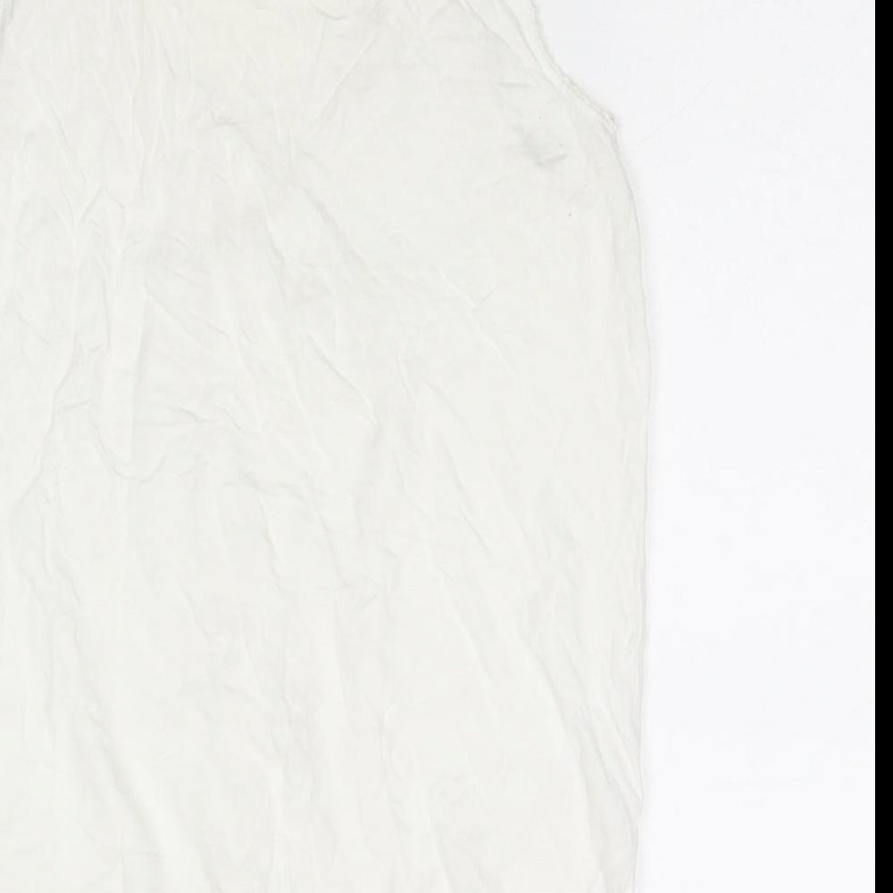 Womens UK Size 10 Oasis White Basic Tank