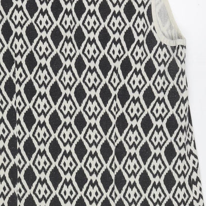 Kaleidoscope Womens Multicoloured Geometric Cotton Tunic Tank Size 14 V-Neck
