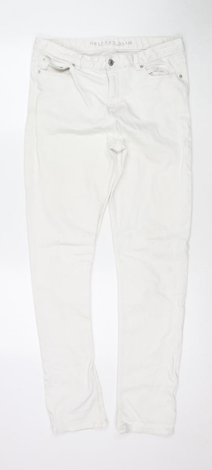 Womens UK Size 12 Marks and Spencer Regular Fit Skinny White Jeans