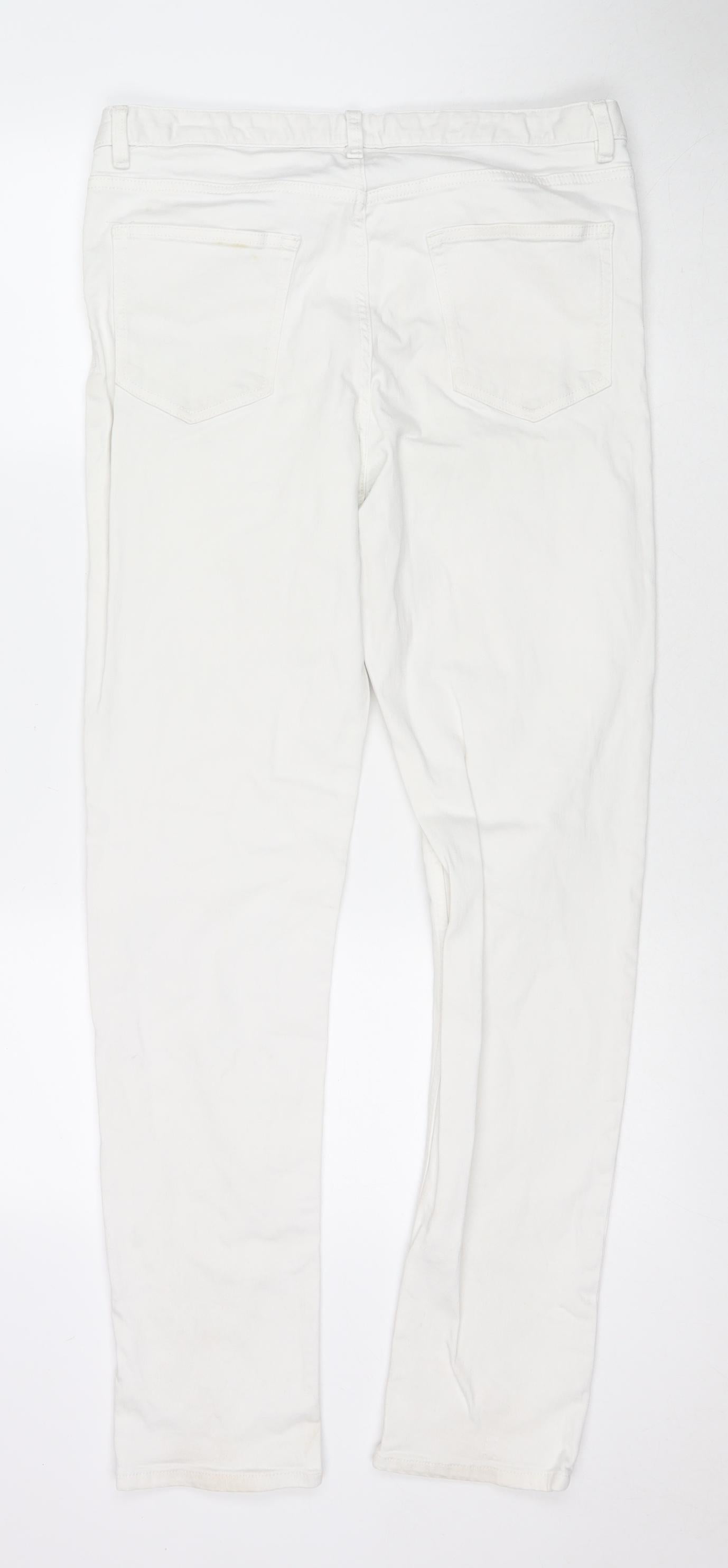Womens UK Size 12 Marks and Spencer Regular Fit Skinny White Jeans