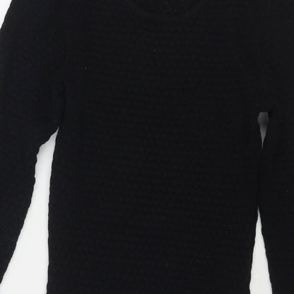 Dorothy Perkins Womens Black Cotton Jumper Dress Size 6 Round Neck Pullover