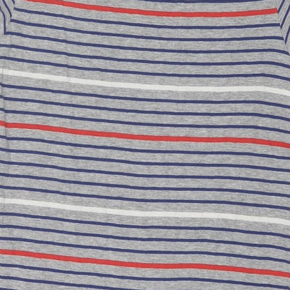 Divided by H&M Womens Grey Striped Cotton T-Shirt Dress Size 14 Round Neck Pullover