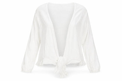 Bonmarché Womens White V-Neck Viscose Cape Jumper Size S