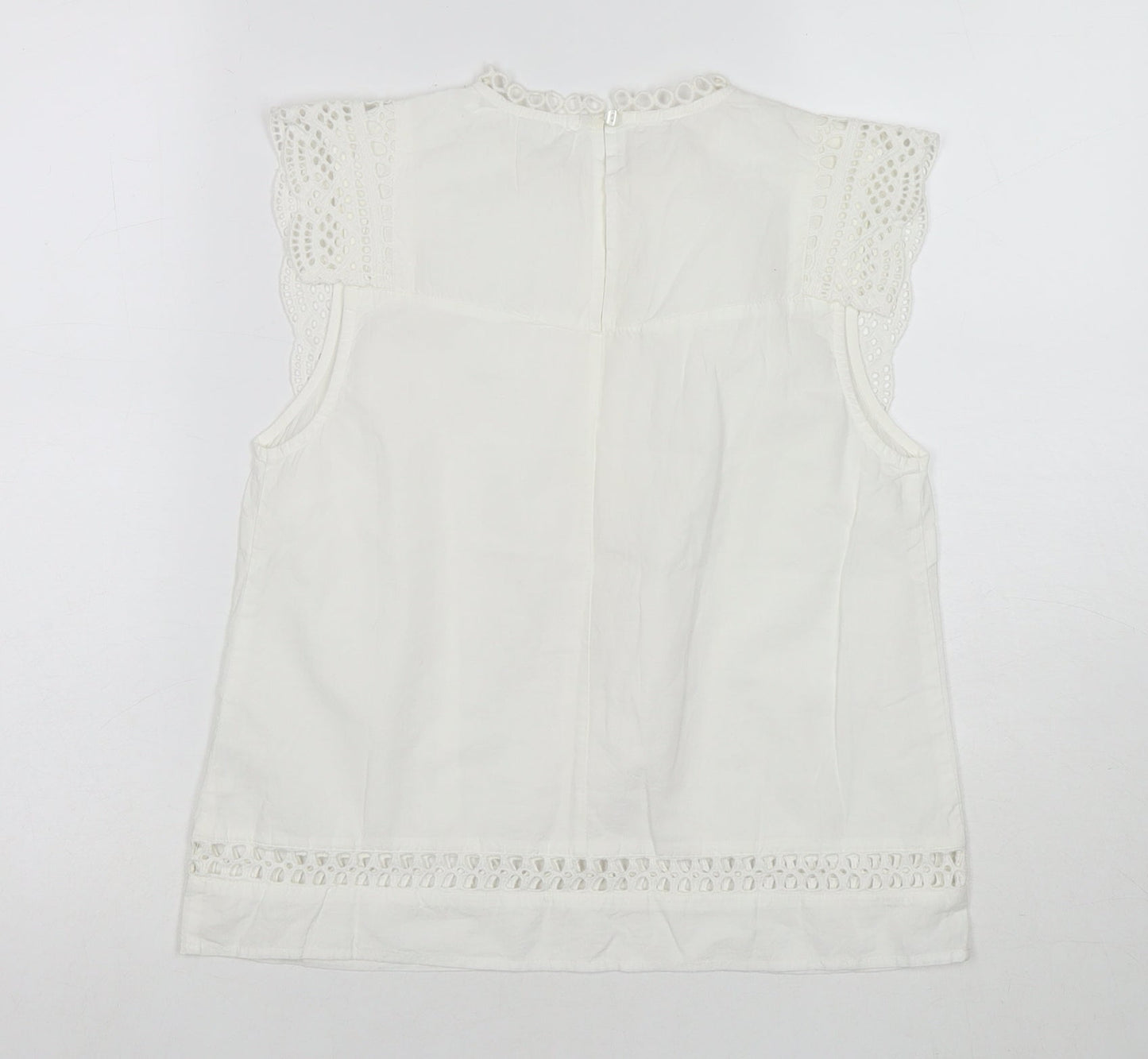 Womens UK Size S Lost Stock White Basic Tank