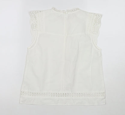 Womens UK Size S Lost Stock White Basic Tank
