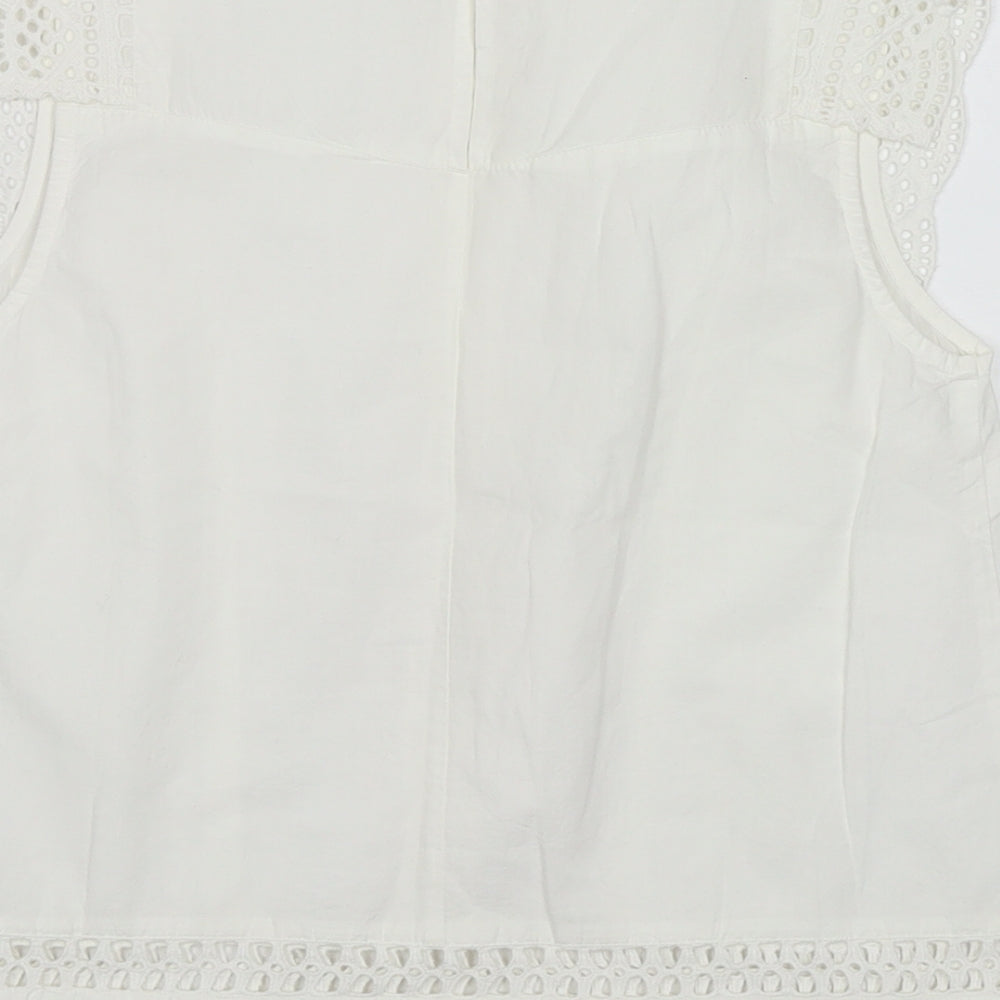 Womens UK Size S Lost Stock White Basic Tank