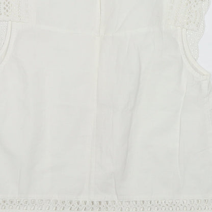 Womens UK Size S Lost Stock White Basic Tank