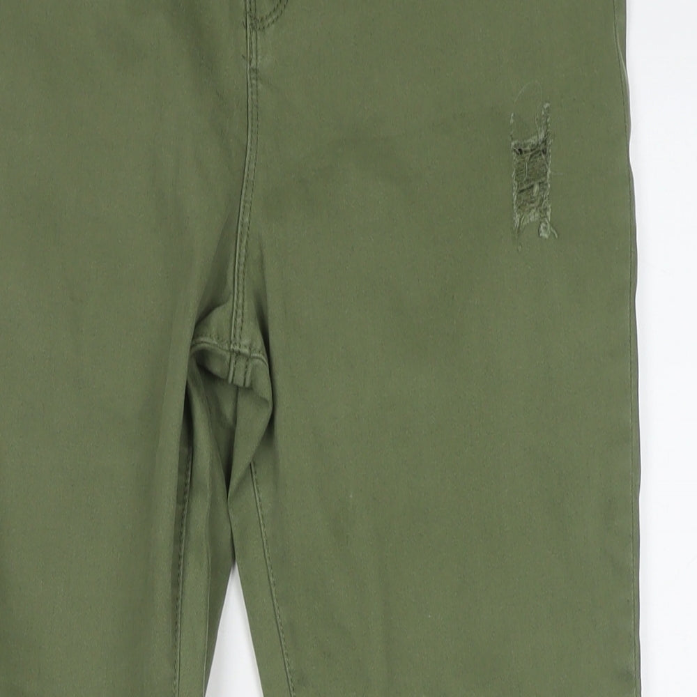 Denim & Co. Girls Green Cotton Skinny Jeans Size 13-14 Years L26 in Regular Zip