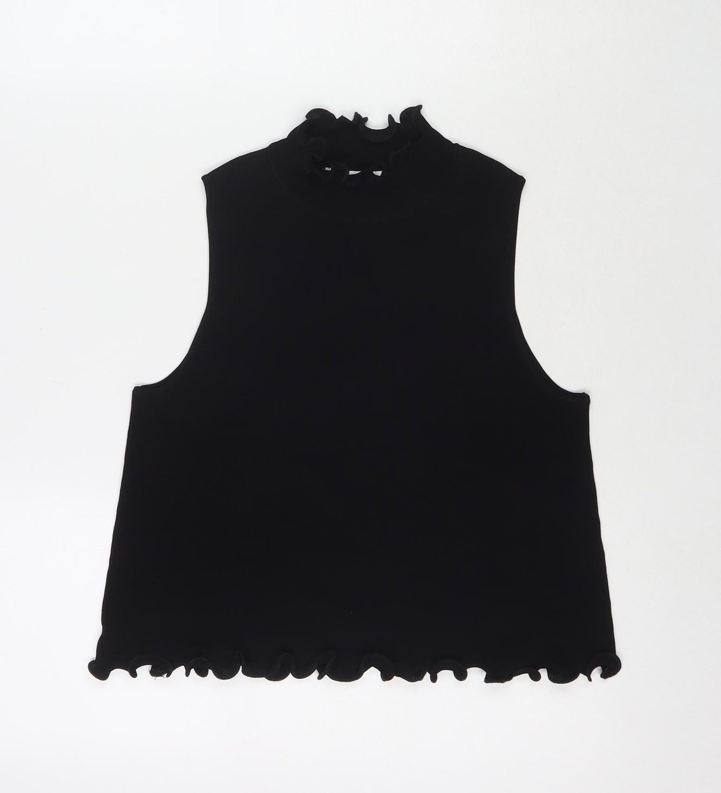 Womens UK Size S Zara Black Basic Tank