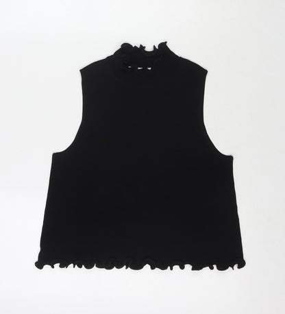 Womens UK Size S Zara Black Basic Tank
