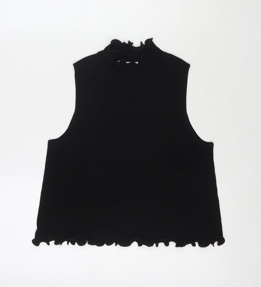 Womens UK Size S Zara Black Basic Tank