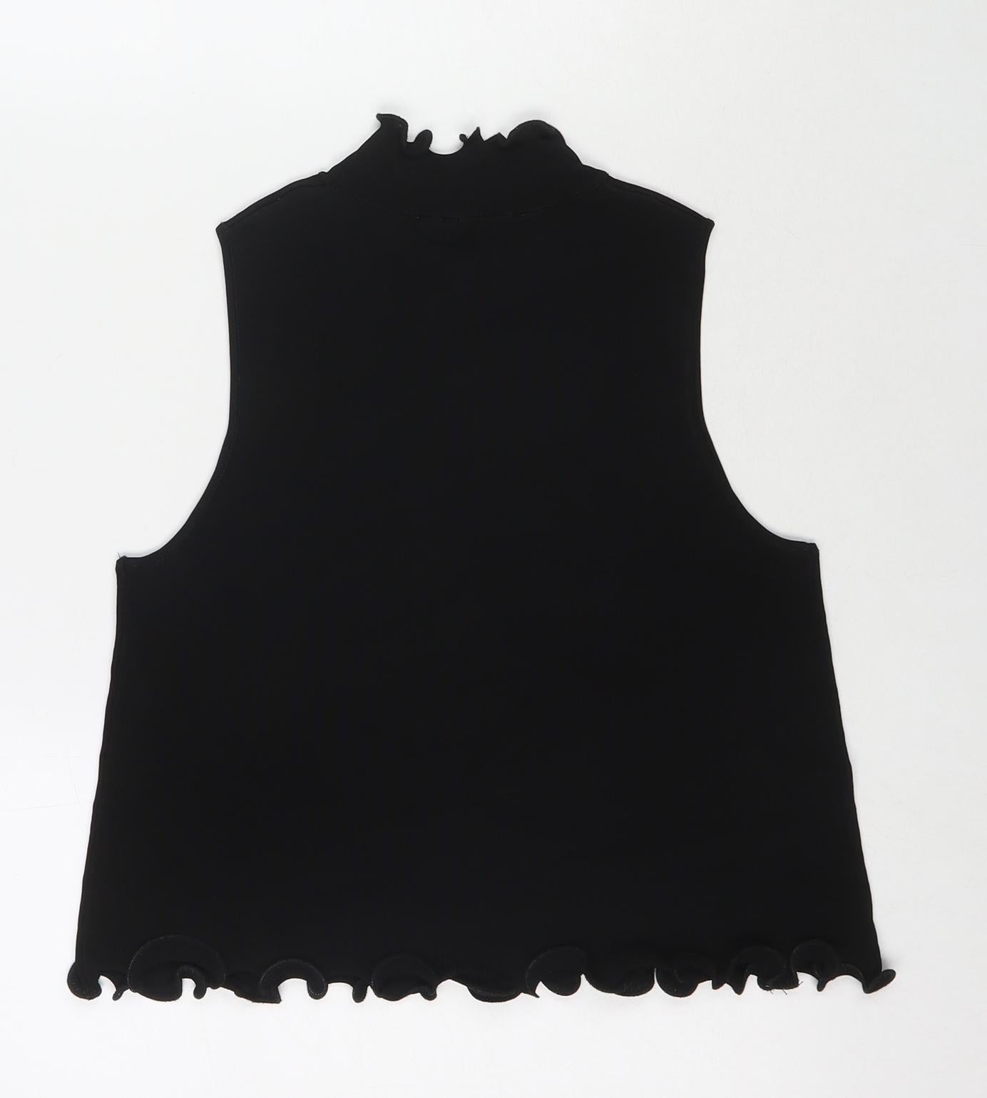 Womens UK Size S Zara Black Basic Tank