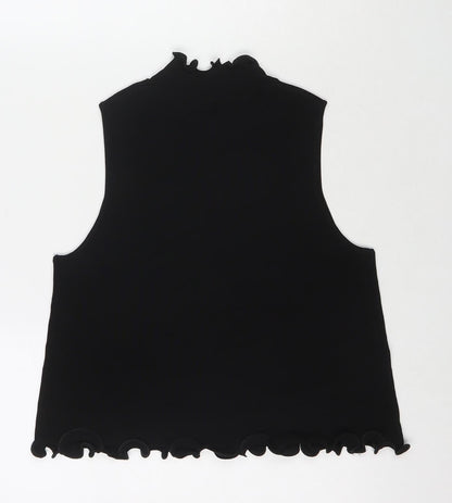 Womens UK Size S Zara Black Basic Tank