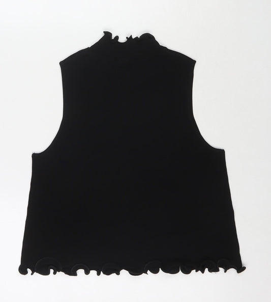 Womens UK Size S Zara Black Basic Tank