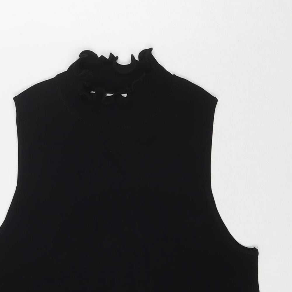 Womens UK Size S Zara Black Basic Tank