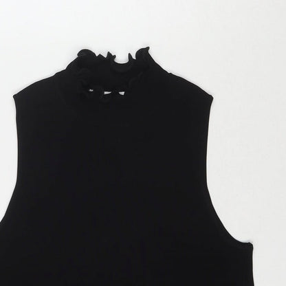 Womens UK Size S Zara Black Basic Tank