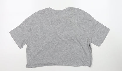 Womens UK Size M Lefties Grey Cropped T-Shirt