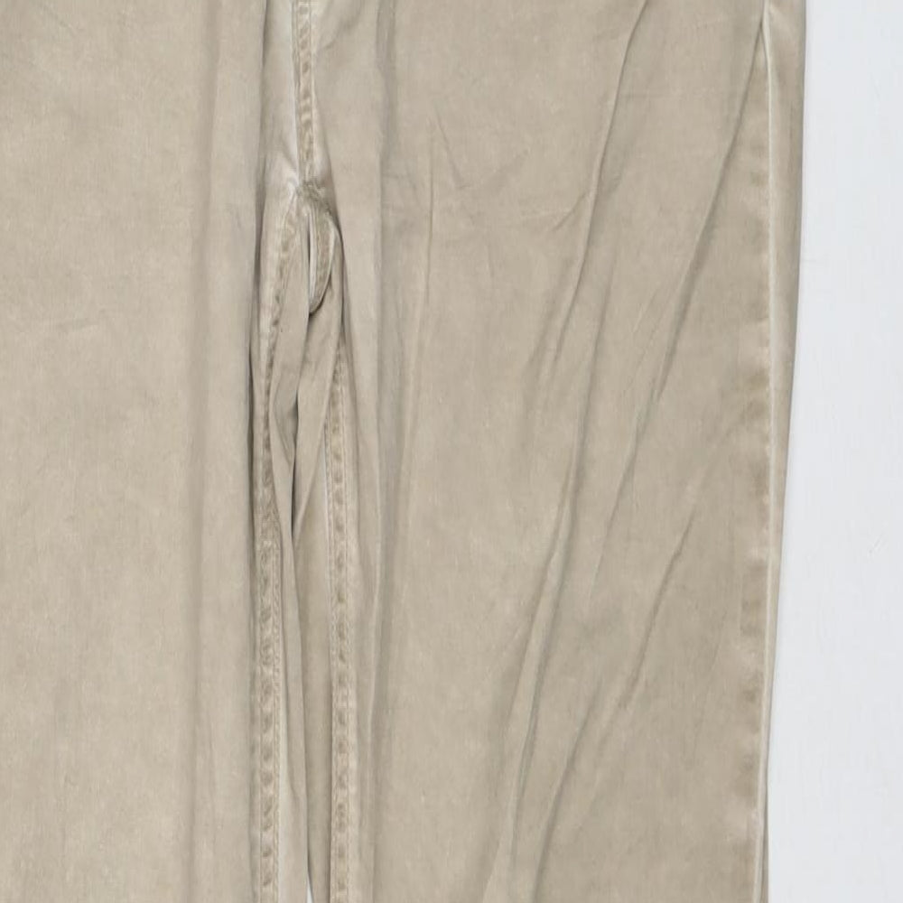 EDC Womens Brown Cotton Trousers Size 8 L30 in Regular Zip