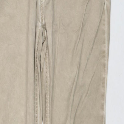 EDC Womens Brown Cotton Trousers Size 8 L30 in Regular Zip