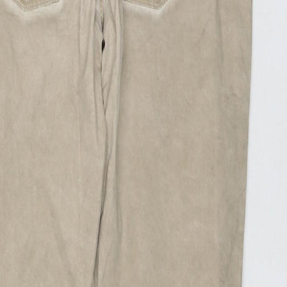 EDC Womens Brown Cotton Trousers Size 8 L30 in Regular Zip