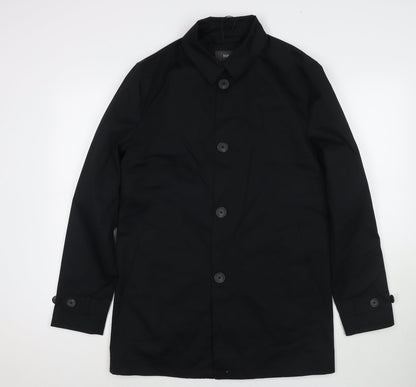 Mens UK Size S Marks and Spencer Black Overcoat
