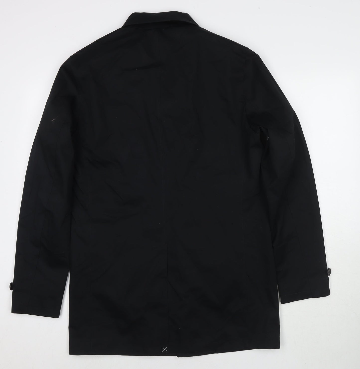 Mens UK Size S Marks and Spencer Black Overcoat
