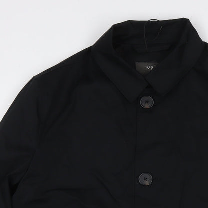 Mens UK Size S Marks and Spencer Black Overcoat