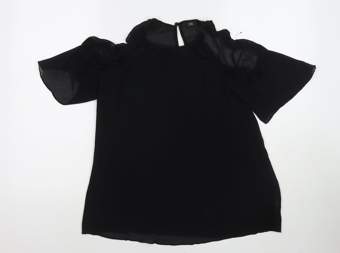 Womens UK Size 6 River Island Black Basic Blouse
