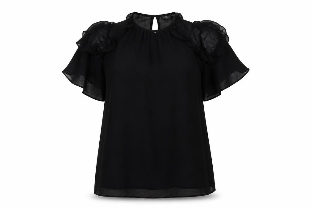 Womens UK Size 6 River Island Black Basic Blouse