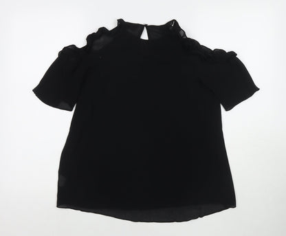 Womens UK Size 6 River Island Black Basic Blouse