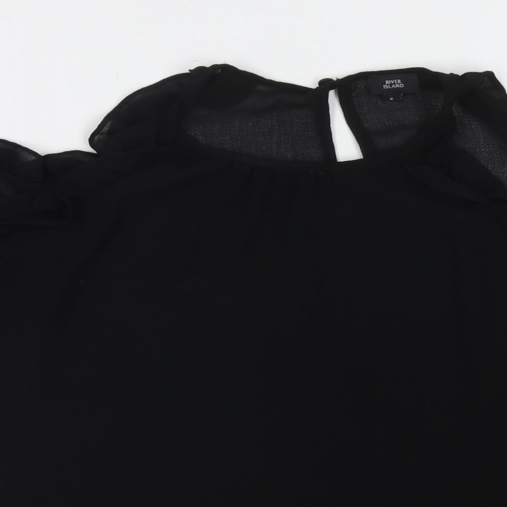 Womens UK Size 6 River Island Black Basic Blouse
