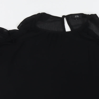 Womens UK Size 6 River Island Black Basic Blouse