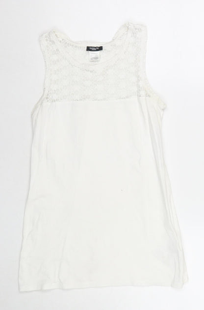 Womens UK Size 10 La Redoute White Basic Tank