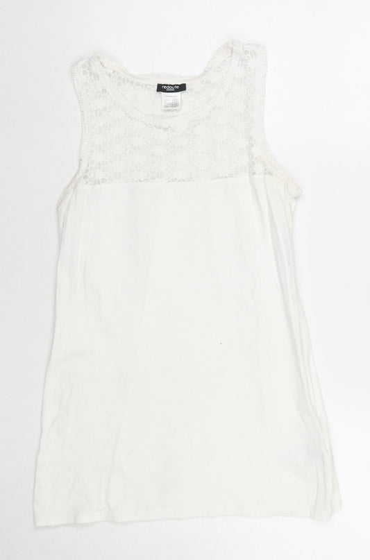 Womens UK Size 10 La Redoute White Basic Tank