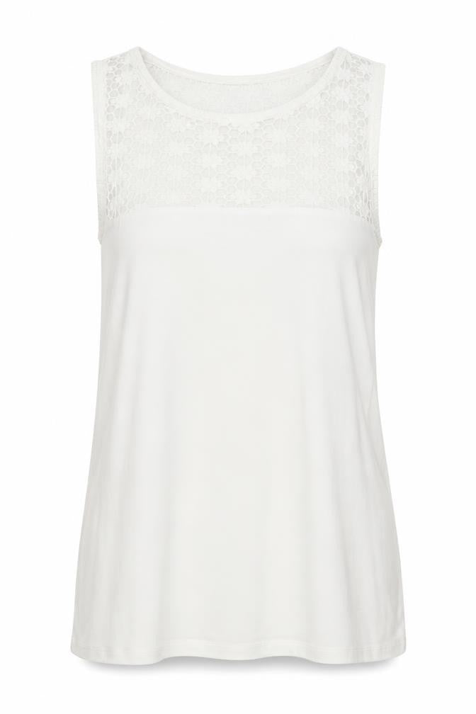 Womens UK Size 10 La Redoute White Basic Tank